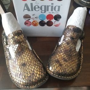 Alegris Brown Gold Snake Clog